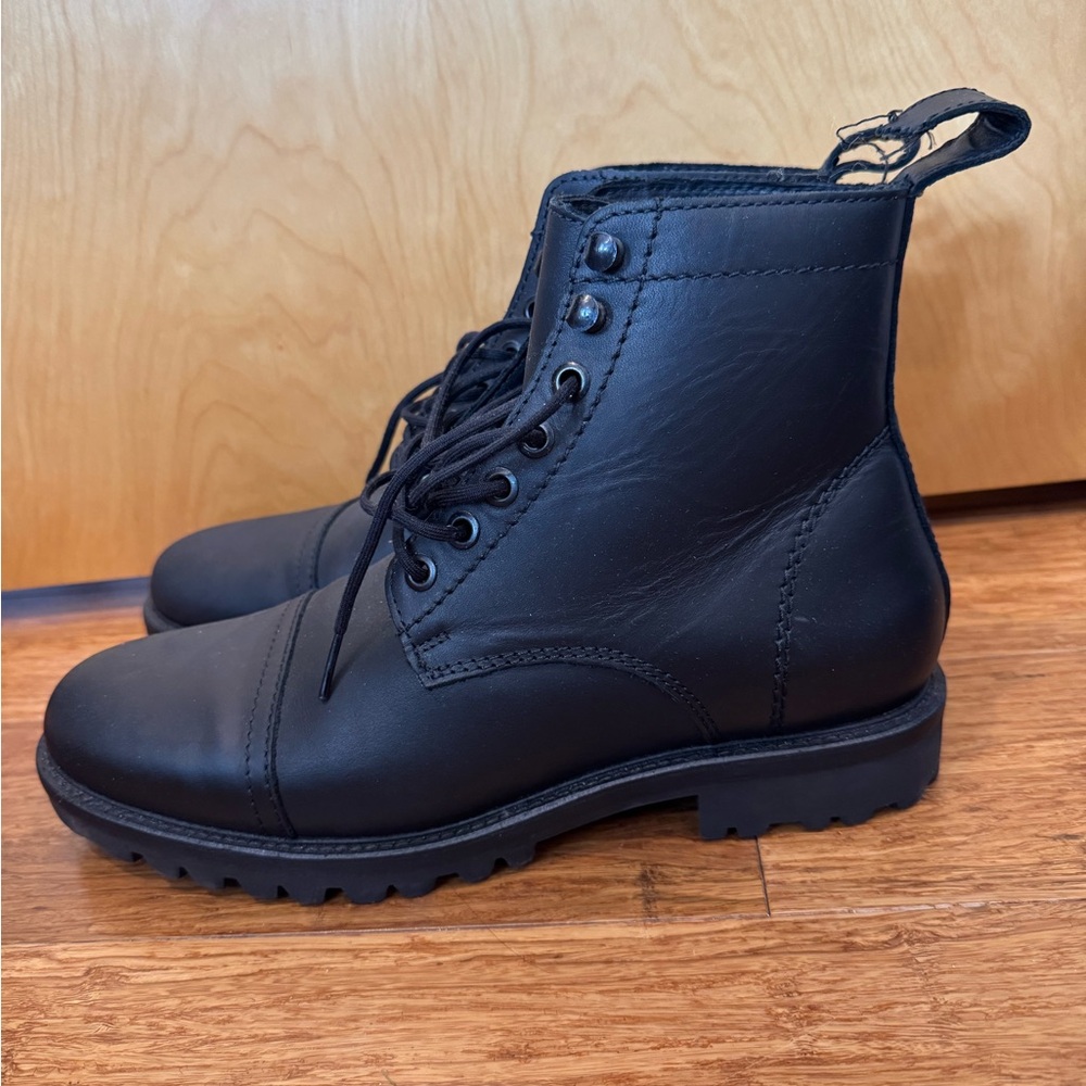 Patina Men's Black Leather Boots - Picture 2 of 5